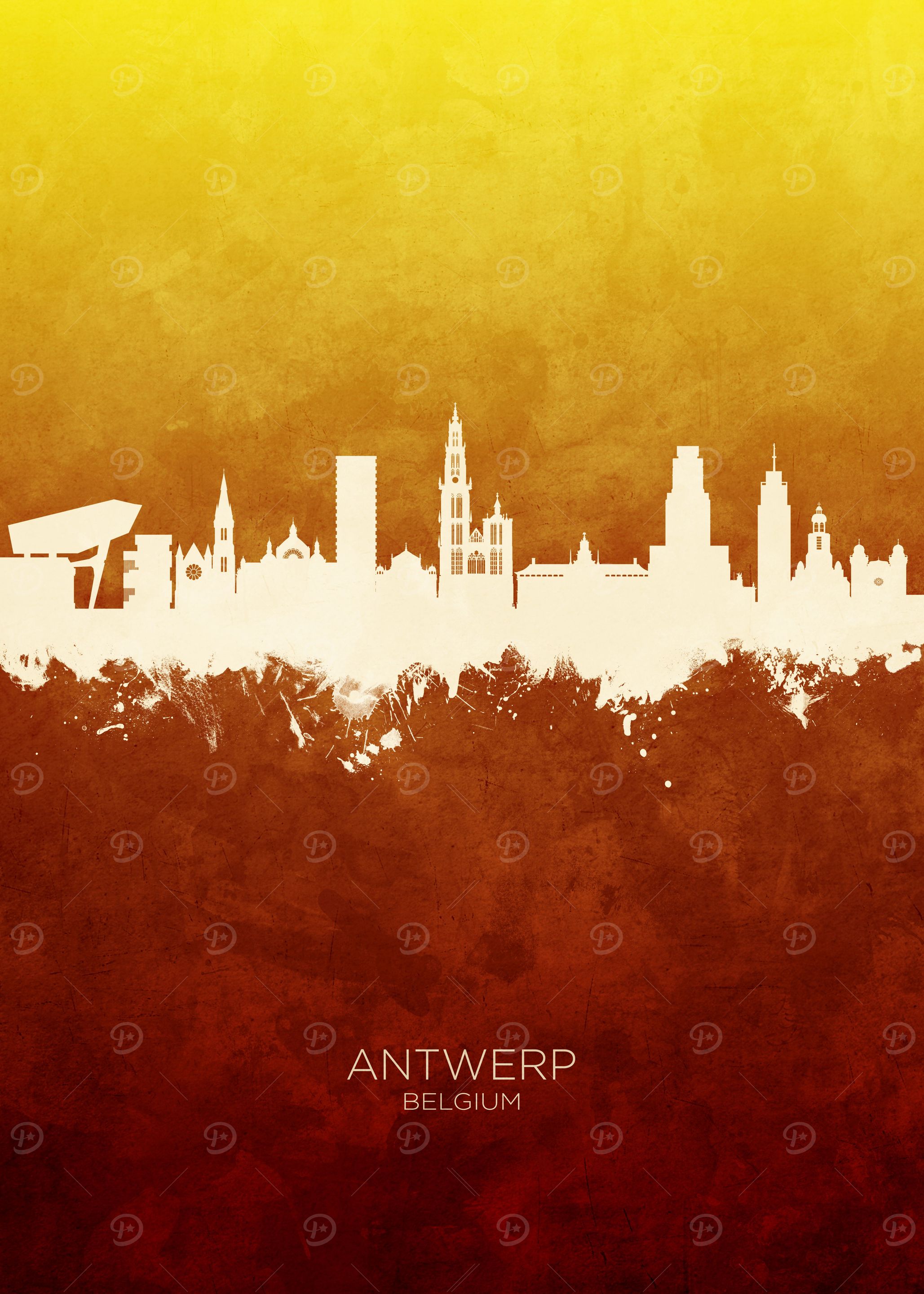 Antwerp Belgium Skyline