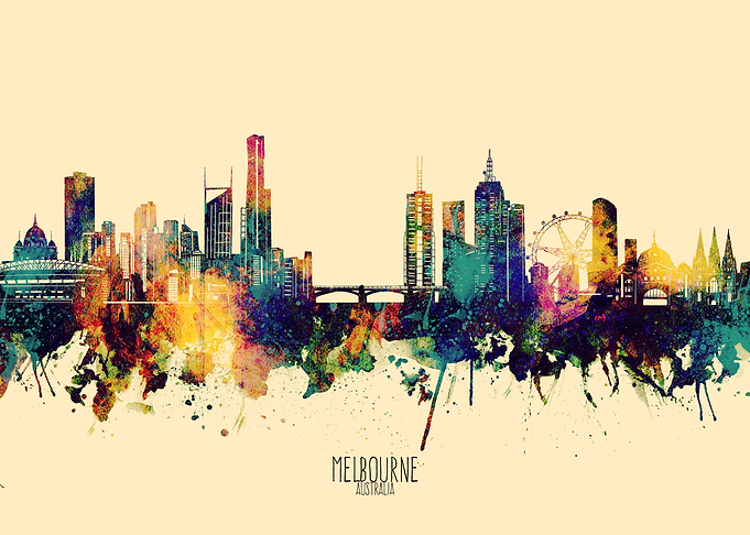 melbourne skyline yellow