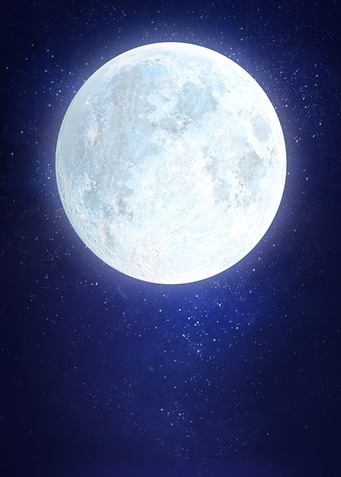 Full Moon with Starry Sky
