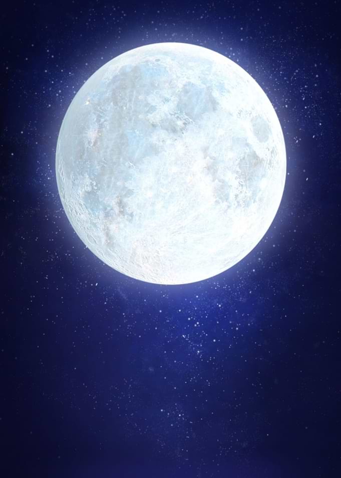 Full Moon with Starry Sky