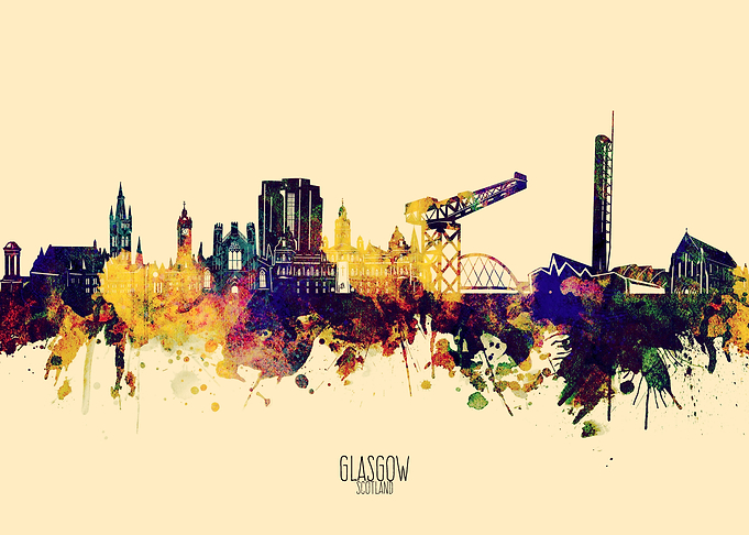 glasgow skyline yellow