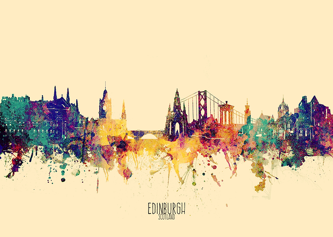 edinburgh skyline yellow