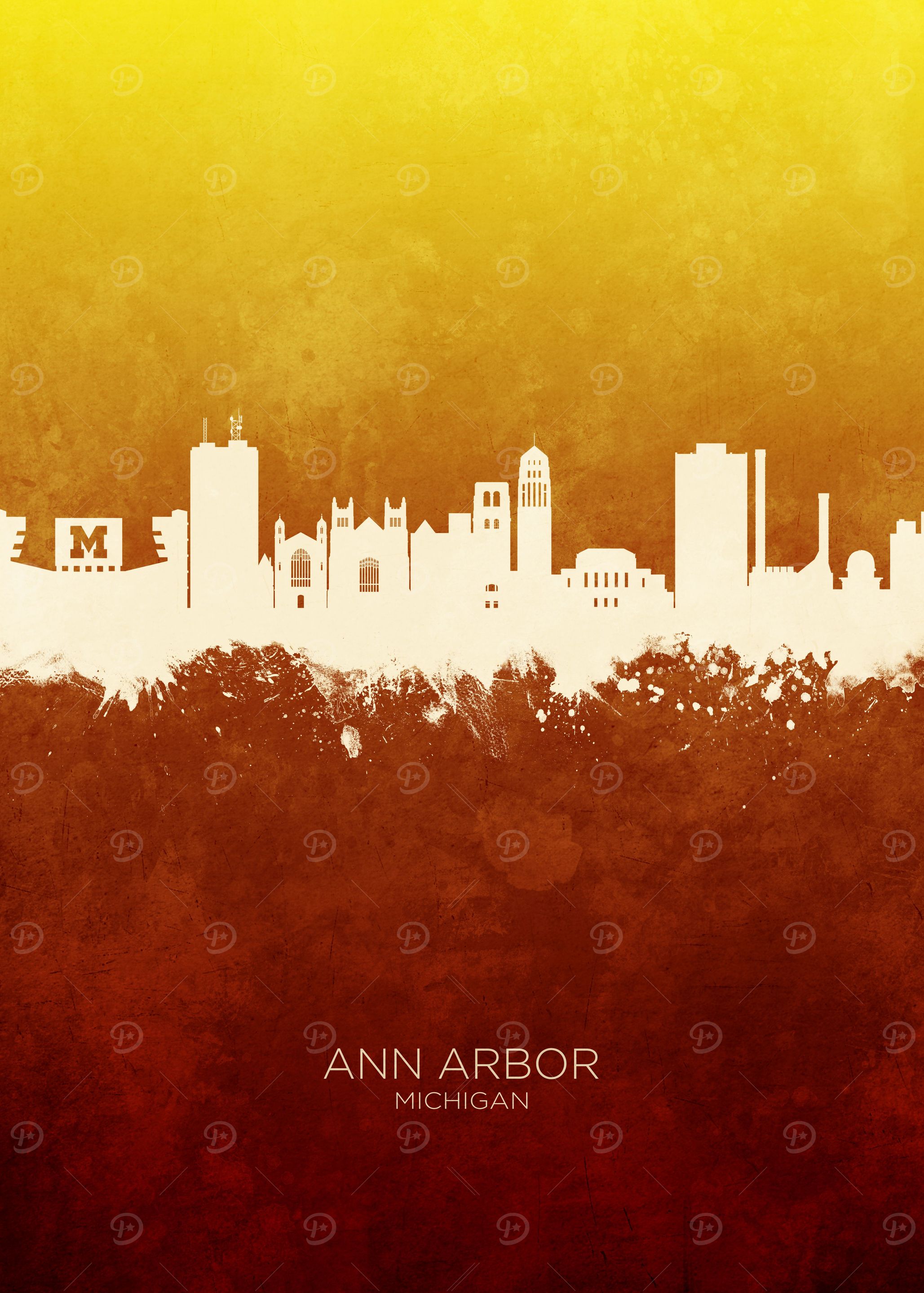 Ann Arbor Michigan Skyline