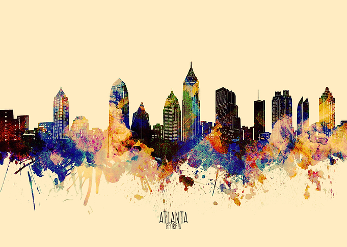 atlanta skyline yellow
