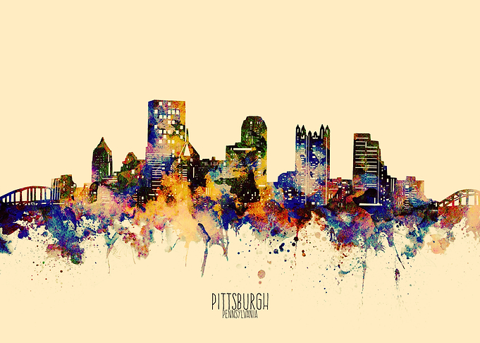 pittsburgh skyline yellow
