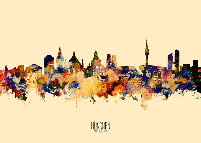 munich skyline yellow