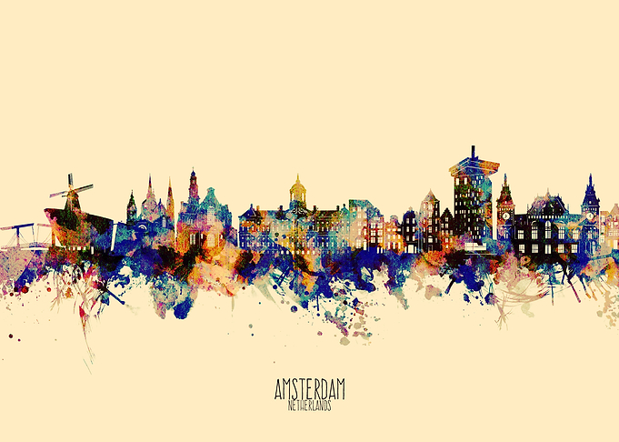 amsterdam skyline yellow