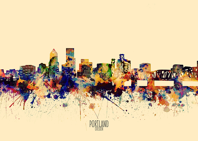 portland skyline yellow
