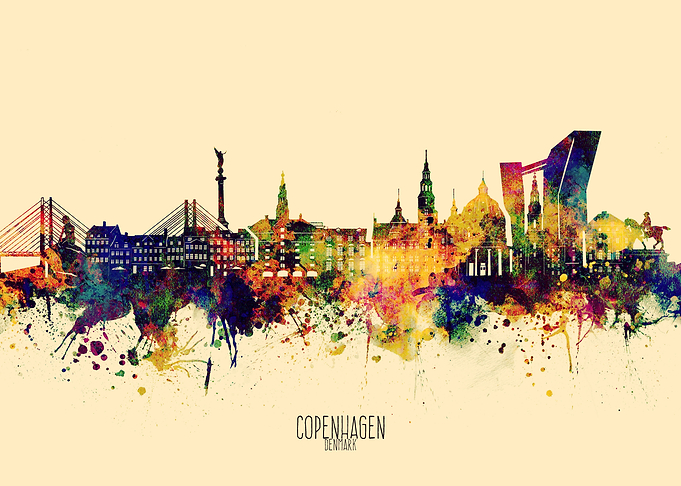 copenhagen skyline yellow