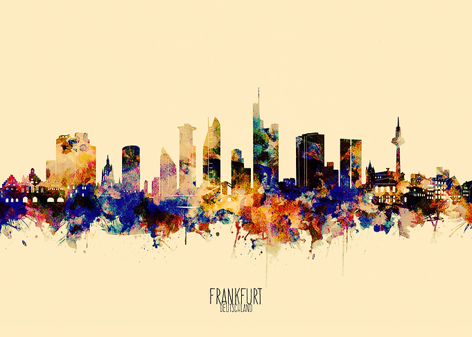 frankfurt skyline yellow
