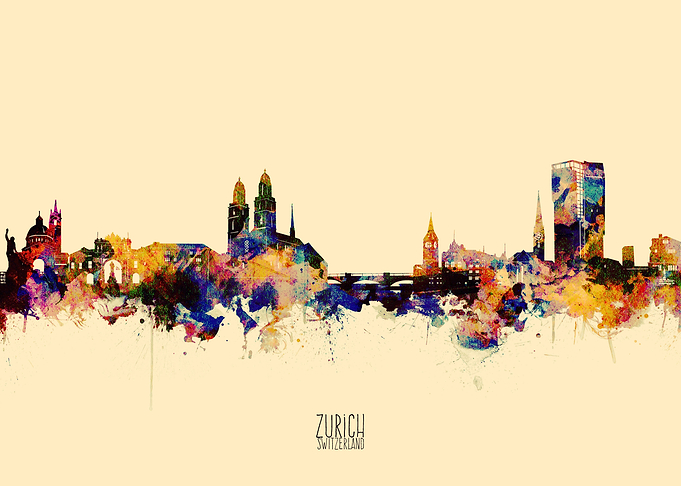 zurich skyline yellow