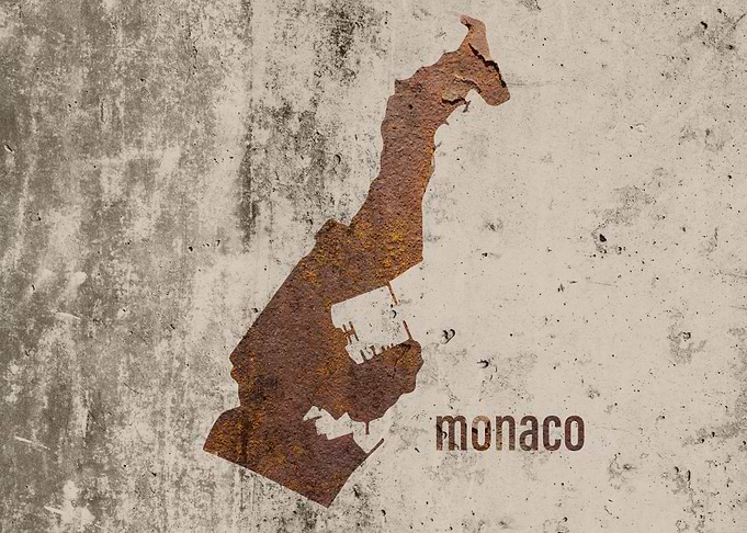 Monaco Map Rusty Cement