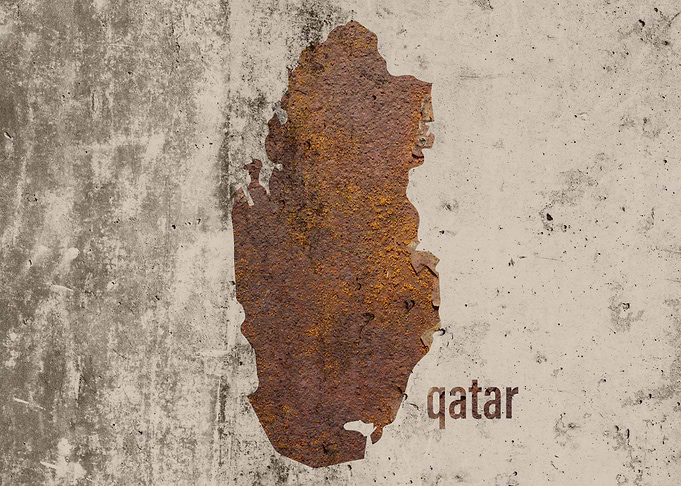Qatar Map Rusty Cement