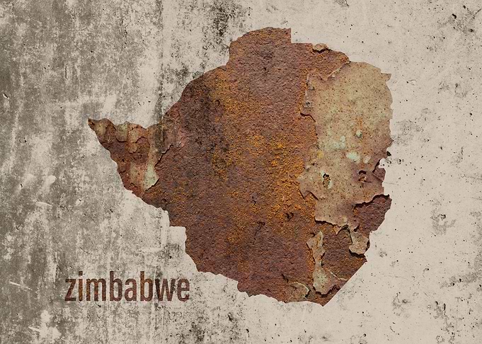 Zimbabwe Map Rusty Cement
