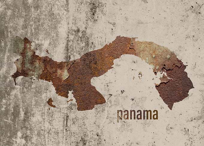Panama Map Rusty Cement