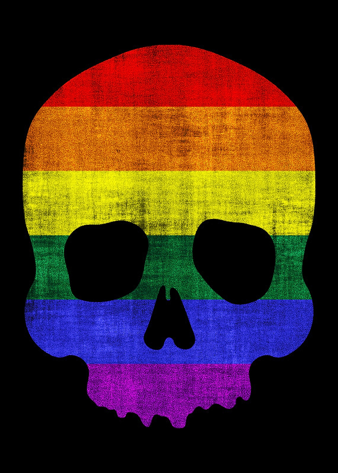 Skull Rainbow Flag