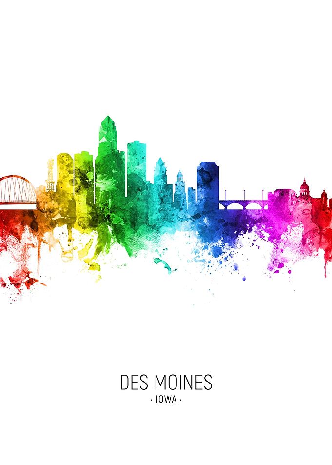 Des Moines Iowa Skyline