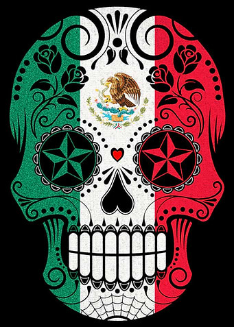 Mexican Flag Sugar Skull