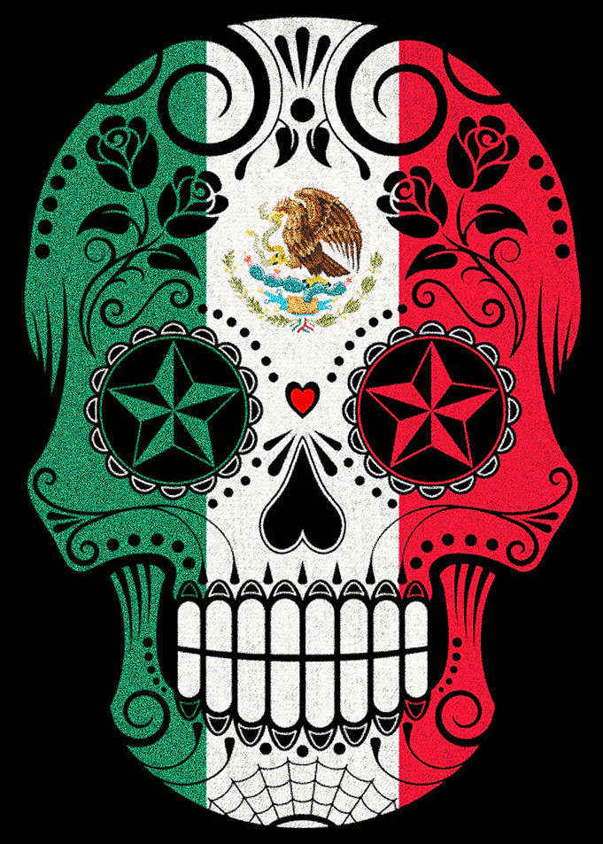 Mexican Flag Sugar Skull