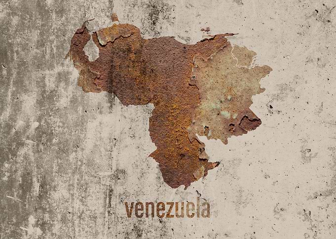 Venezuela Map Rusty Cement
