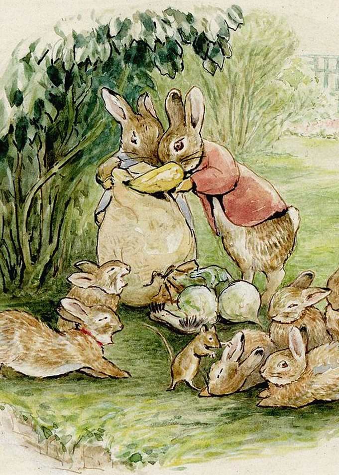 Father feeds his babies