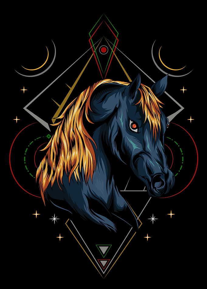 horse head illustration