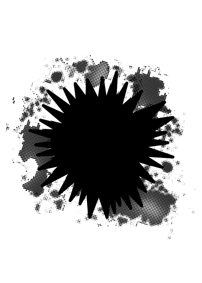 Black Splat Cartoon Style