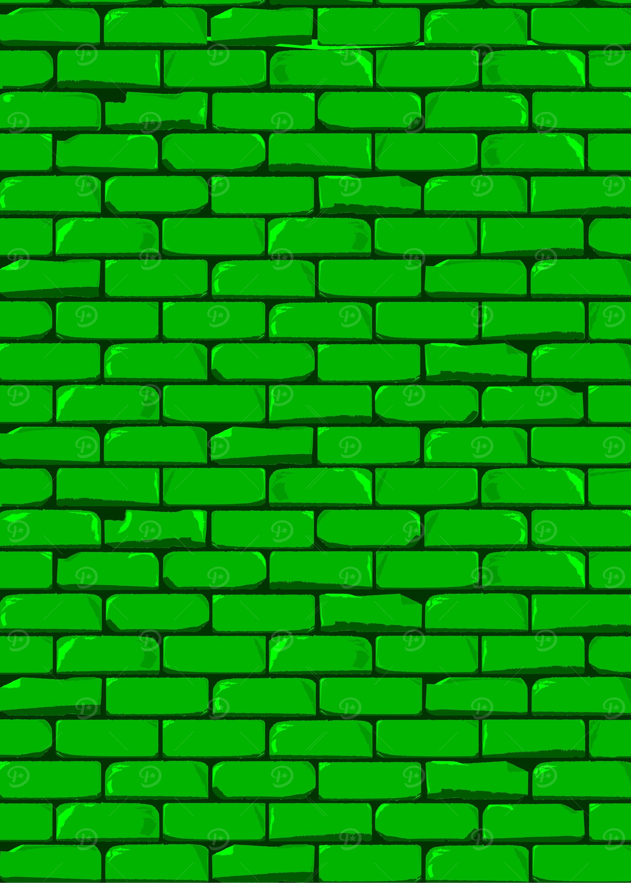 Bright Green Brick Wall
