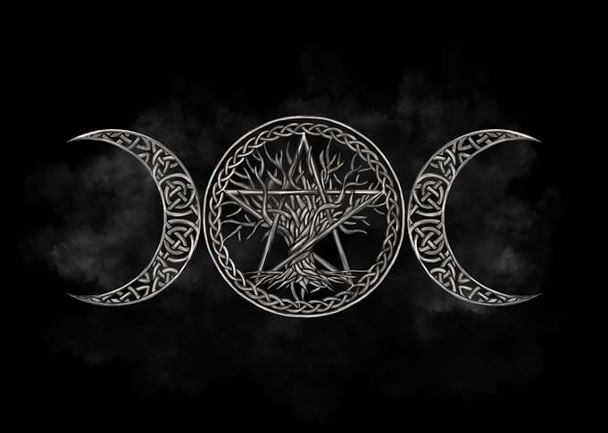 Triple Moon with pentagram