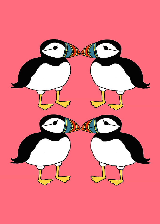 Kissing Puffins