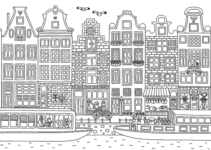 Amsterdam Love Line Art