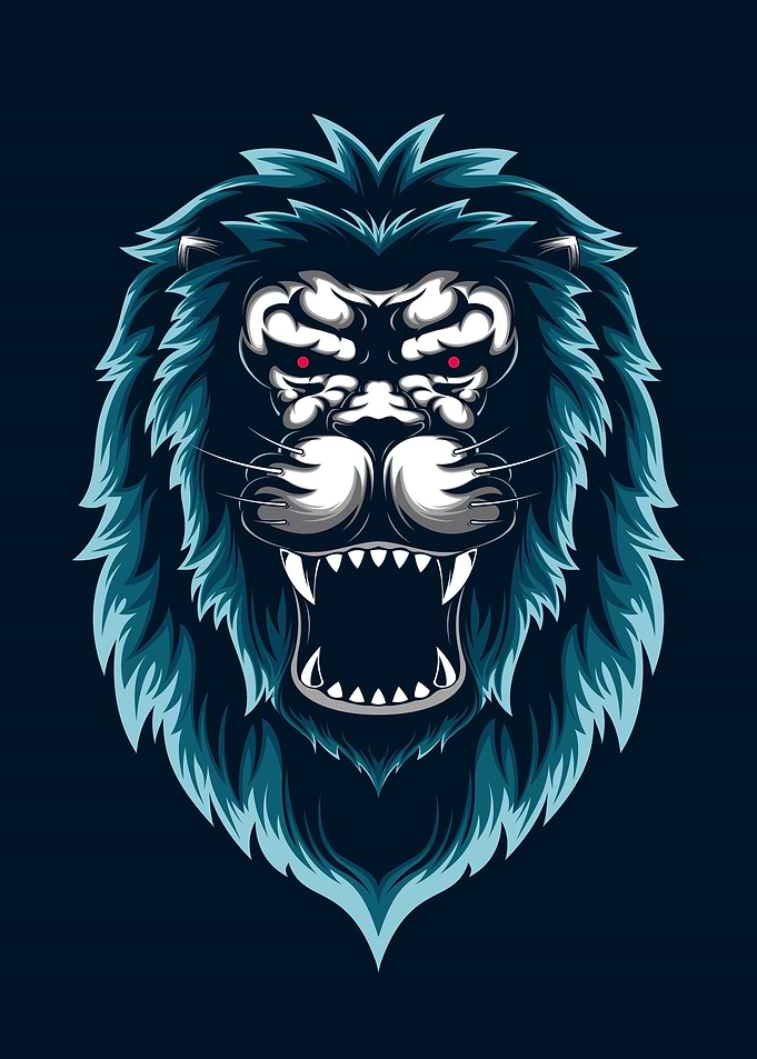 Lion Head Blue feather