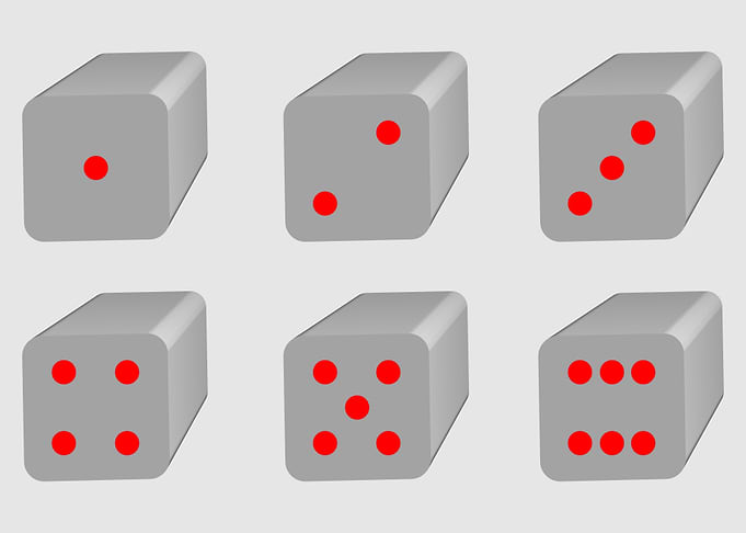 dice game with a 3D displ