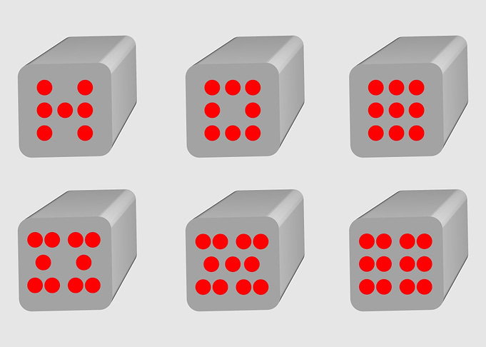 dice game with a 3D displa
