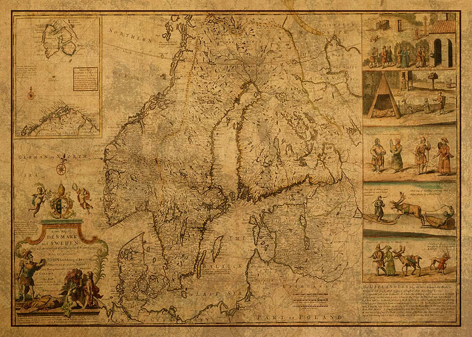 Vintage Map of Scandinavia