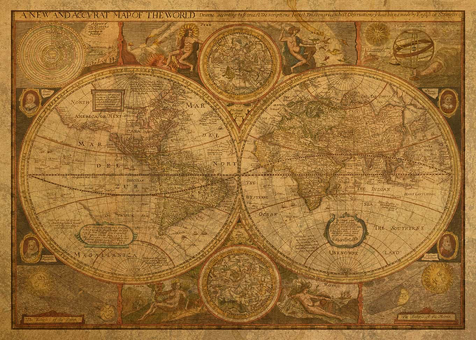 Vintage World Map 1659