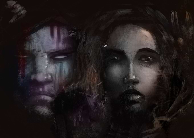 Dark faces Women and men