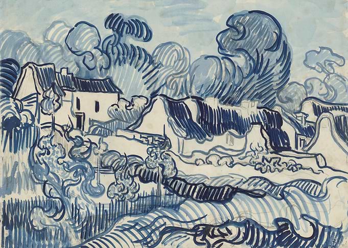 Landschap met huizen