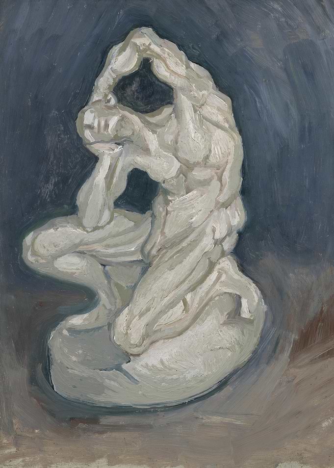 Geknielde spierman