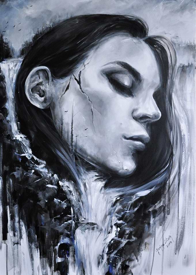 Double exposure woman art