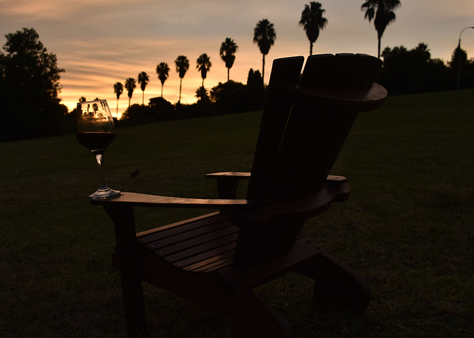 Chair and glass