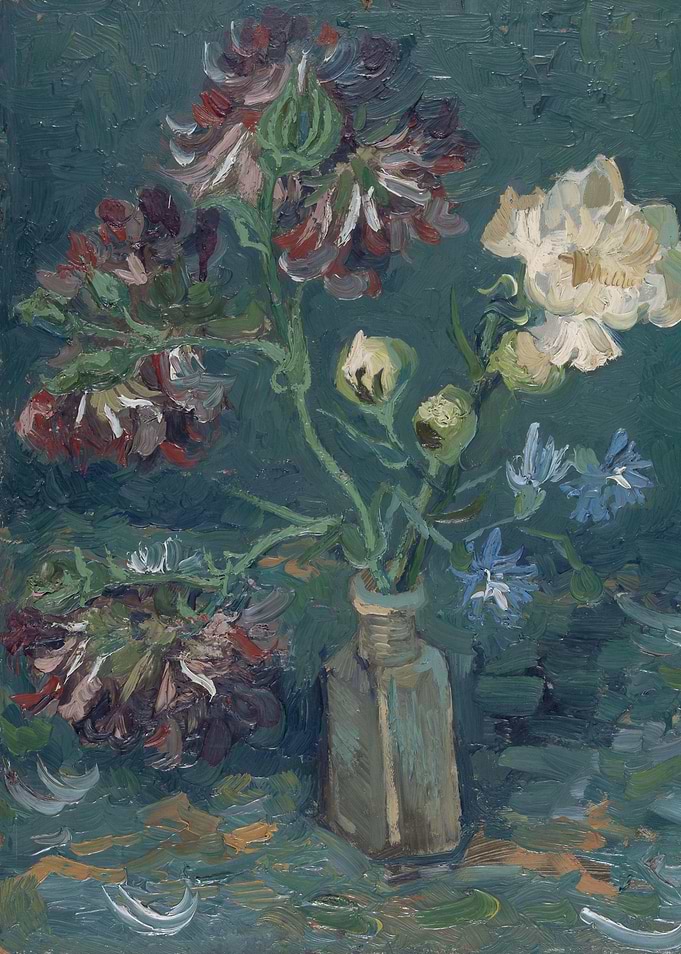 Small Bottle with Peonies