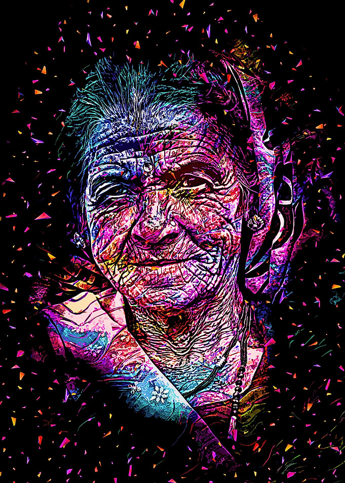 Indian Lady in Confetti