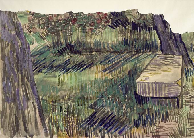 Stone Bench in the Garden