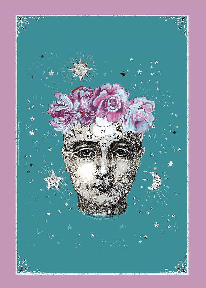 Phrenology + flowers