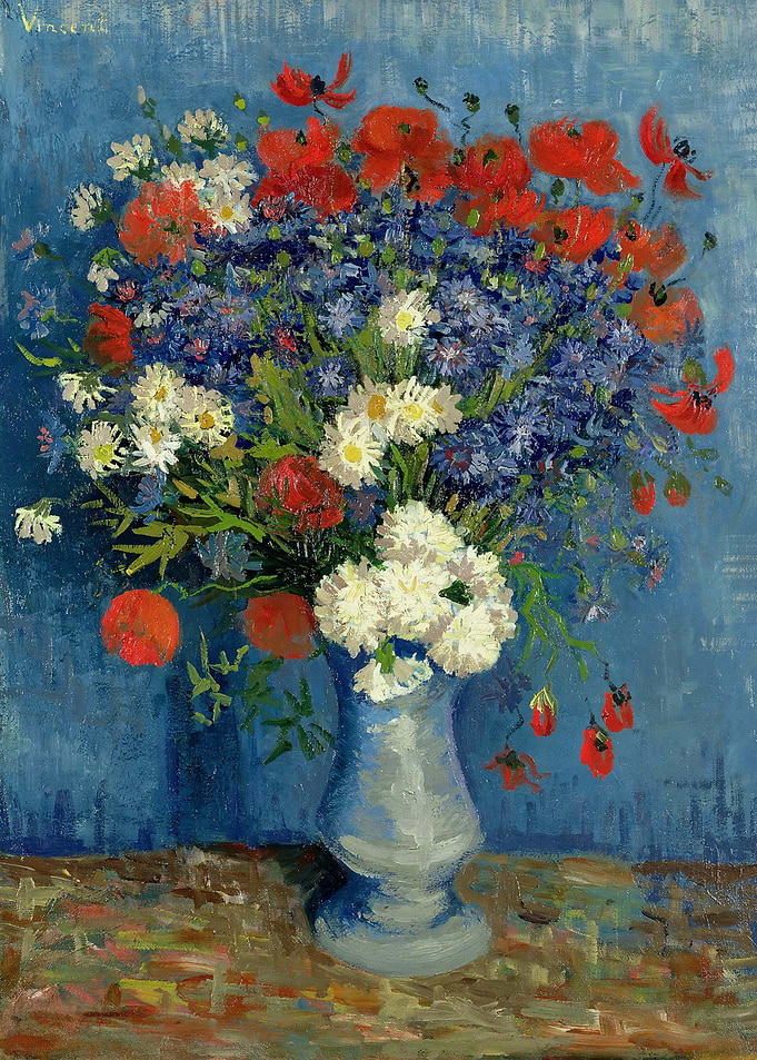Vase with Cornflowers and