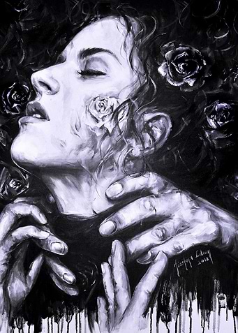 Roses Black n White Floral