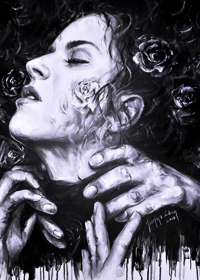 Roses Black n White Floral