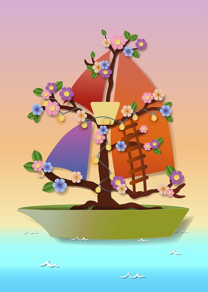 Sailing on Blossom Ocean