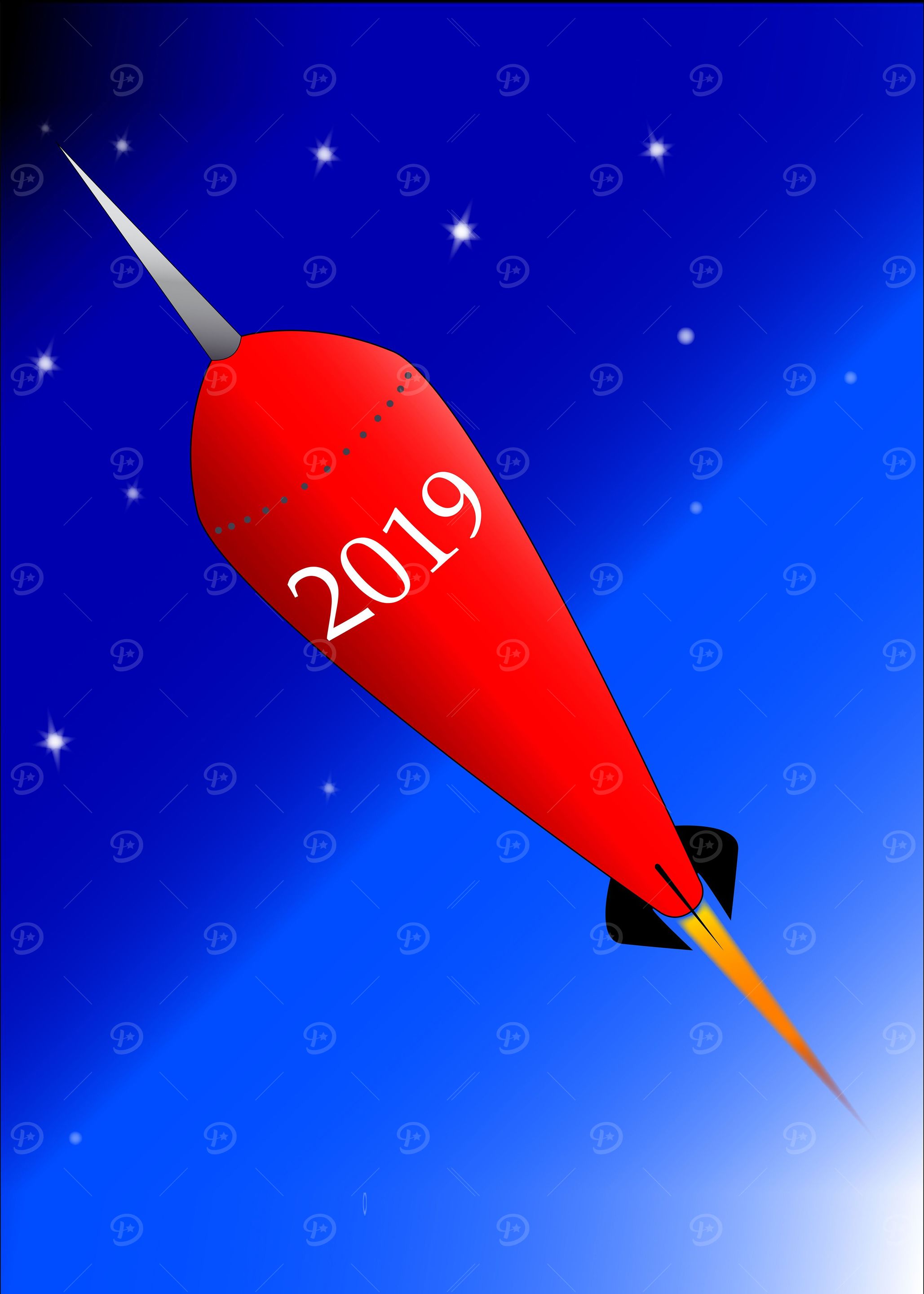 Happy 2019 New Year Rocket